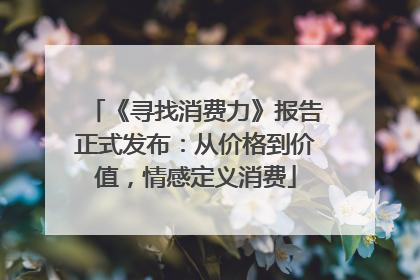 《寻找消费力》报告正式发布：从价格到价值，情感定义消费