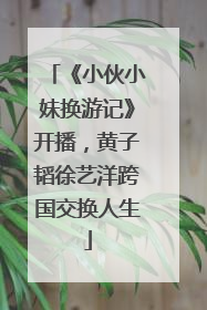 《小伙小妹换游记》开播，黄子韬徐艺洋跨国交换人生