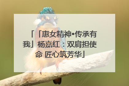「惠女精神•传承有我」杨嘉红：双肩担使命 匠心筑芳华