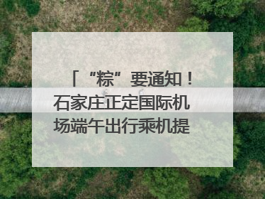 “粽”要通知！石家庄正定国际机场端午出行乘机提示，快来get