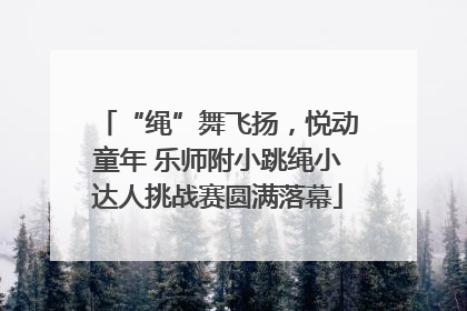 “绳”舞飞扬，悦动童年 乐师附小跳绳小达人挑战赛圆满落幕
