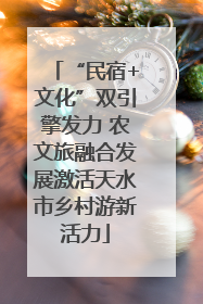 “民宿+文化”双引擎发力 农文旅融合发展激活天水市乡村游新活力