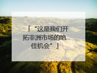 “这是我们开拓非洲市场的绝佳机会”
