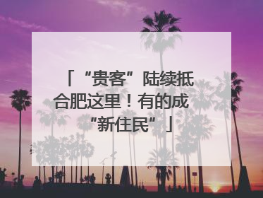 “贵客”陆续抵合肥这里！有的成“新住民”