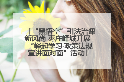 “黑悟空”引法治课新风尚 枣庄峄城开展“峄起学习·政策法规宣讲面对面”活动