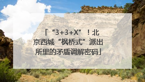“3+3+X”！北京西城“枫桥式”派出所里的矛盾调解密码