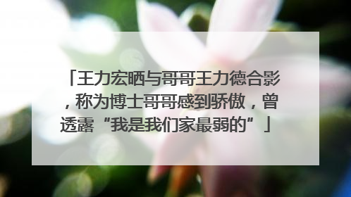 王力宏晒与哥哥王力德合影，称为博士哥哥感到骄傲，曾透露“我是我们家最弱的”