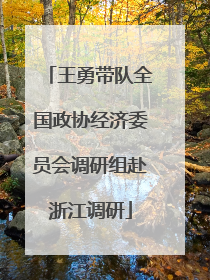 王勇带队全国政协经济委员会调研组赴浙江调研