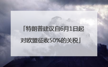 特朗普建议自6月1日起对欧盟征收50%的关税