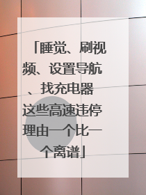 睡觉、刷视频、设置导航、找充电器 这些高速违停理由一个比一个离谱