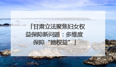 甘肃立法聚焦妇女权益保障新问题：多维度保障“她权益”