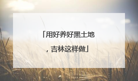 用好养好黑土地，吉林这样做