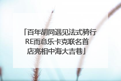 百年胡同遇见法式骑行 RE而意乐卡克联名首店亮相中海大吉巷