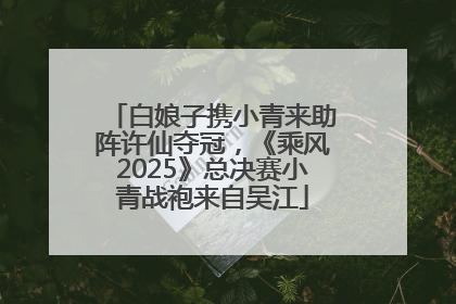 白娘子携小青来助阵许仙夺冠，《乘风2025》总决赛小青战袍来自吴江