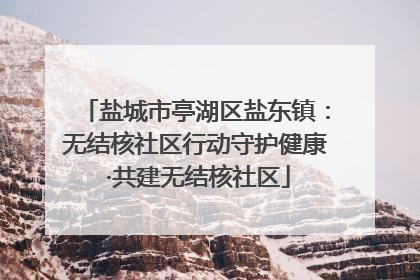 盐城市亭湖区盐东镇：无结核社区行动守护健康 ·共建无结核社区