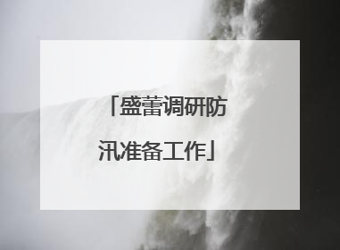 盛蕾调研防汛准备工作