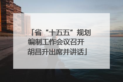 省“十五五”规划编制工作会议召开 胡昌升出席并讲话