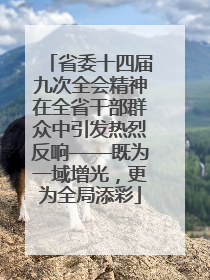 省委十四届九次全会精神在全省干部群众中引发热烈反响——既为一域增光，更为全局添彩