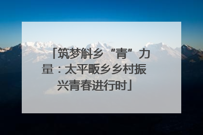 筑梦斛乡“青”力量：太平畈乡乡村振兴青春进行时