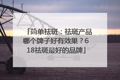 简单祛斑：祛斑产品哪个牌子好有效果？618祛斑最好的品牌