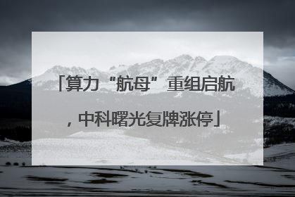算力“航母”重组启航，中科曙光复牌涨停