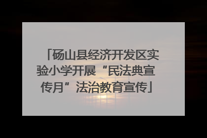砀山县经济开发区实验小学开展“民法典宣传月”法治教育宣传