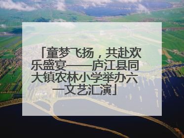 童梦飞扬，共赴欢乐盛宴——庐江县同大镇农林小学举办六一文艺汇演
