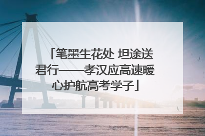 笔墨生花处 坦途送君行——孝汉应高速暖心护航高考学子