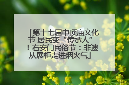 第十七届中顶庙文化节 居民变“传承人”！右安门民俗节：非遗从展柜走进烟火气