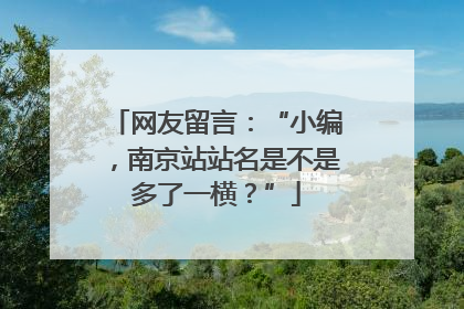 网友留言：“小编，南京站站名是不是多了一横？”