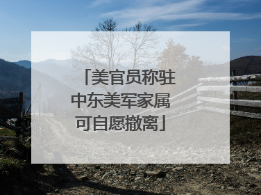 美官员称驻中东美军家属可自愿撤离
