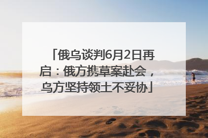 俄乌谈判6月2日再启：俄方携草案赴会，乌方坚持领土不妥协