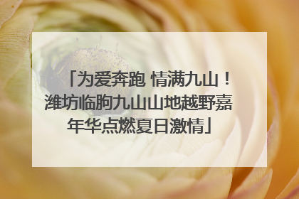 为爱奔跑 情满九山！潍坊临朐九山山地越野嘉年华点燃夏日激情