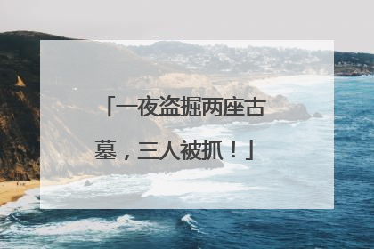 一夜盗掘两座古墓，三人被抓！