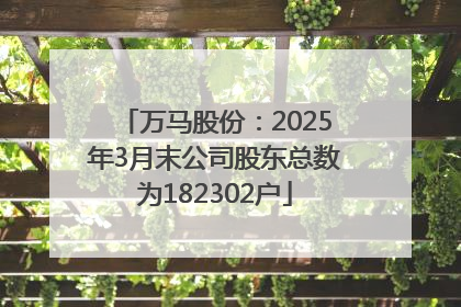 万马股份：2025年3月末公司股东总数为182302户
