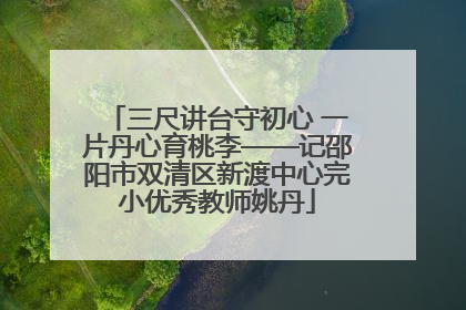 三尺讲台守初心 一片丹心育桃李——记邵阳市双清区新渡中心完小优秀教师姚丹