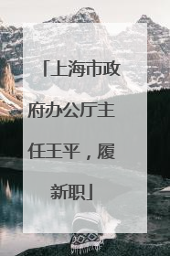 上海市政府办公厅主任王平，履新职