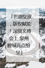 世遗绽放，版权赋能！深圳文博会上 泉州鲤城亮点纷呈