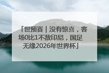 世预赛｜没有惊喜，客场0比1不敌印尼，国足无缘2026年世界杯