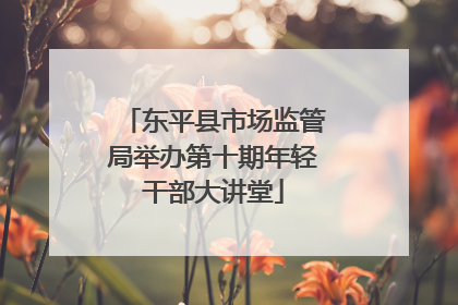 东平县市场监管局举办第十期年轻干部大讲堂