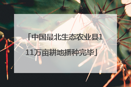 中国最北生态农业县111万亩耕地播种完毕
