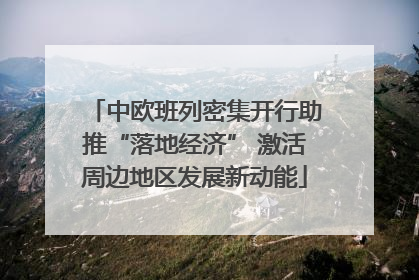 中欧班列密集开行助推“落地经济” 激活周边地区发展新动能