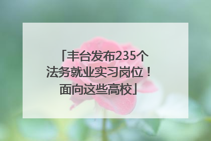 丰台发布235个法务就业实习岗位！面向这些高校