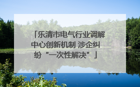 乐清市电气行业调解中心创新机制 涉企纠纷“一次性解决”