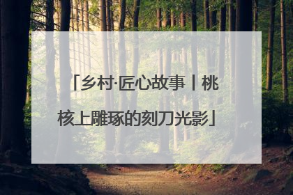 乡村·匠心故事丨桃核上雕琢的刻刀光影