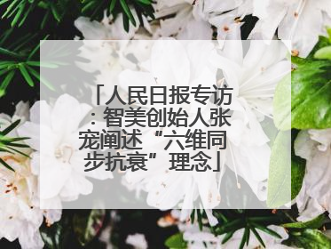 人民日报专访：智美创始人张宠阐述“六维同步抗衰”理念
