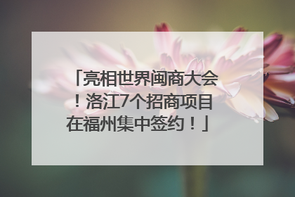 亮相世界闽商大会！洛江7个招商项目在福州集中签约！