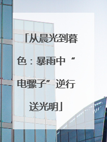 从晨光到暮色：暴雨中“电骡子”逆行送光明