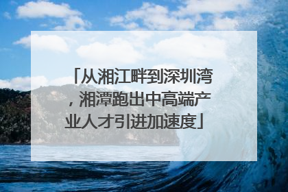 从湘江畔到深圳湾，湘潭跑出中高端产业人才引进加速度