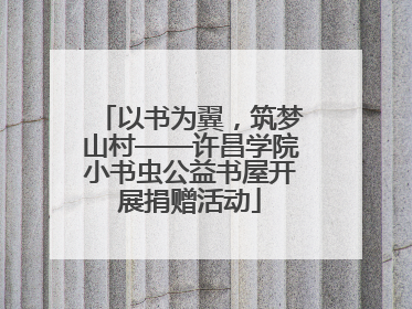 以书为翼，筑梦山村——许昌学院小书虫公益书屋开展捐赠活动